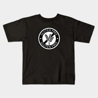 Black circle gluten free logo Kids T-Shirt